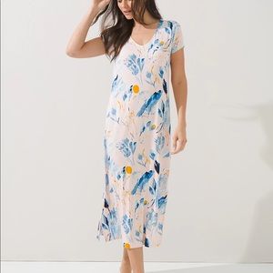 Soma Blue and Yellow Floral Pajama Dress